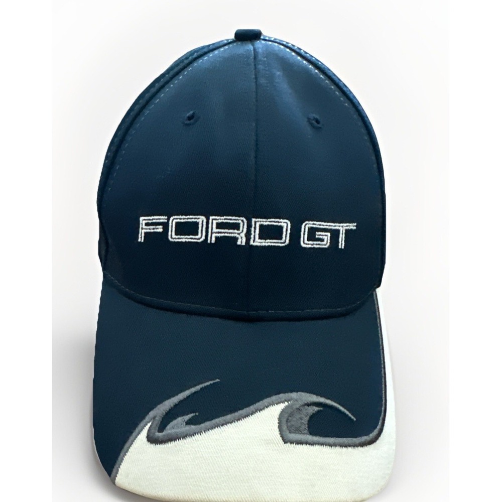 Ford GR Blue & Gray Flames Baseball Cap‎ Structured Hat One Size Strapback